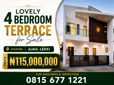 4 Bedroom Terrace For Sale in Ajah, Lagos N115,000,000